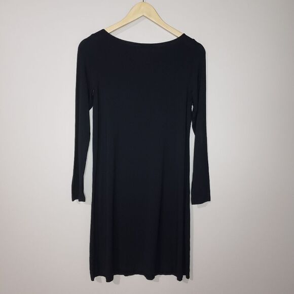 Heartstring Small Black Long Sleeve Scoop Neck Dress NWT - Picture 5 of 11